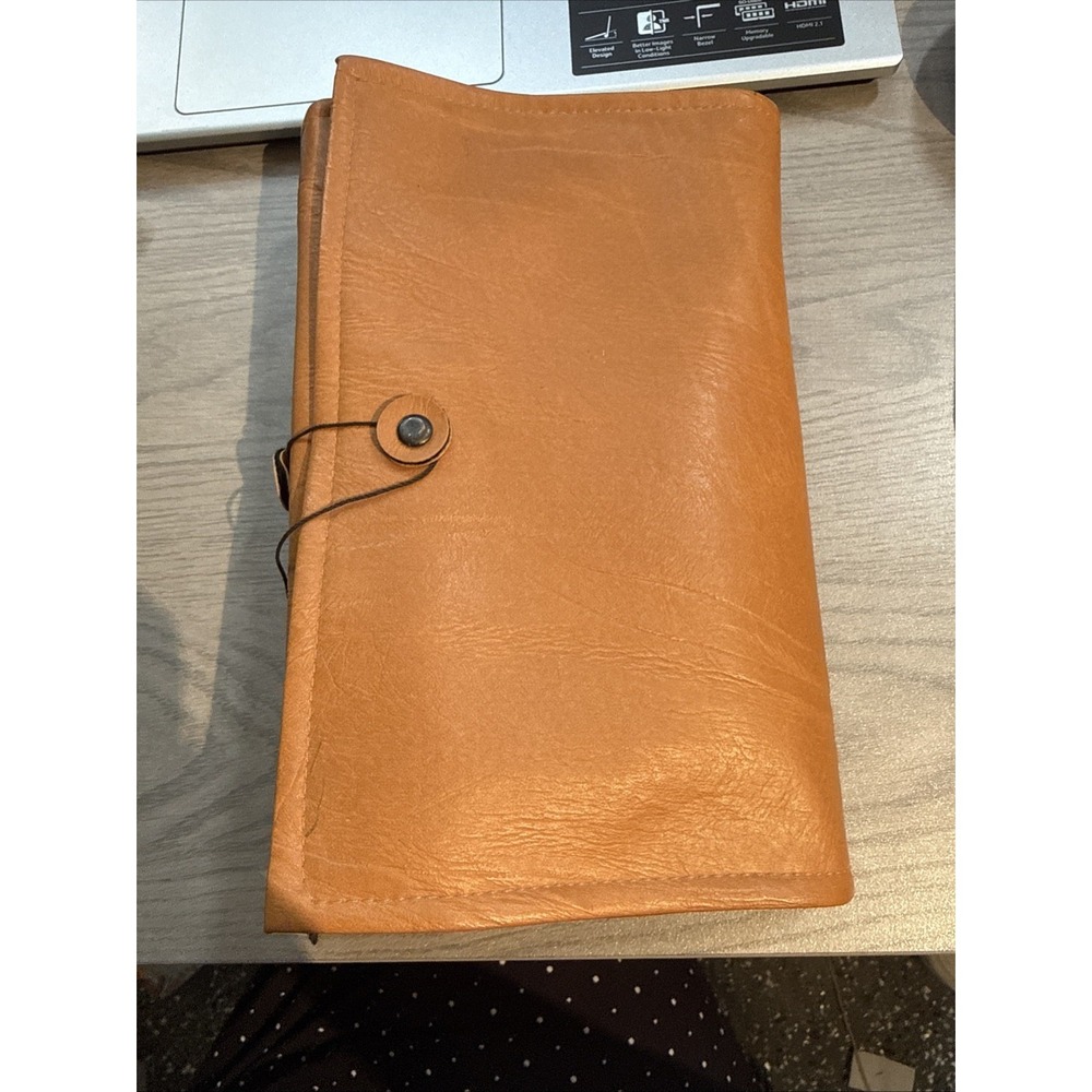 VTG 1989 Wainscott Group Leather 6 Ring Auto Organizer Binder Planner Tan Unused